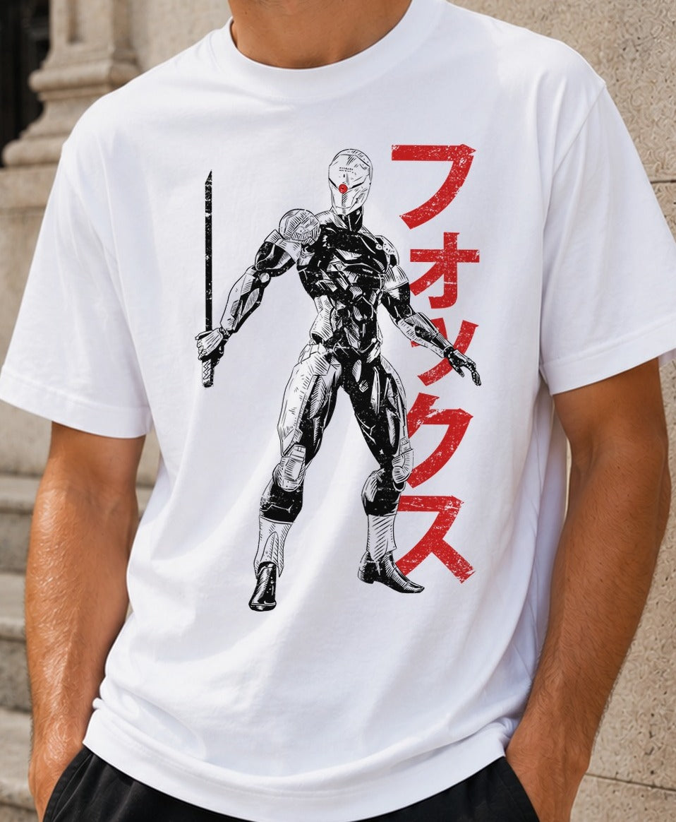 Camiseta Gray Fox – Metal Gear Solid (blanca)