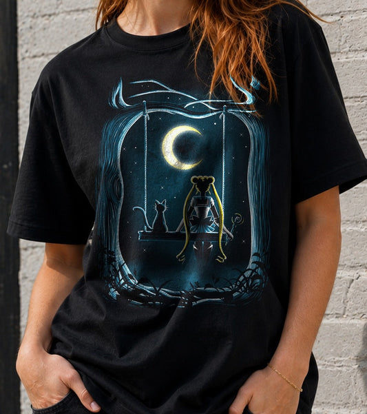Camiseta Guardian under the moon – Sailor Moon (negra)