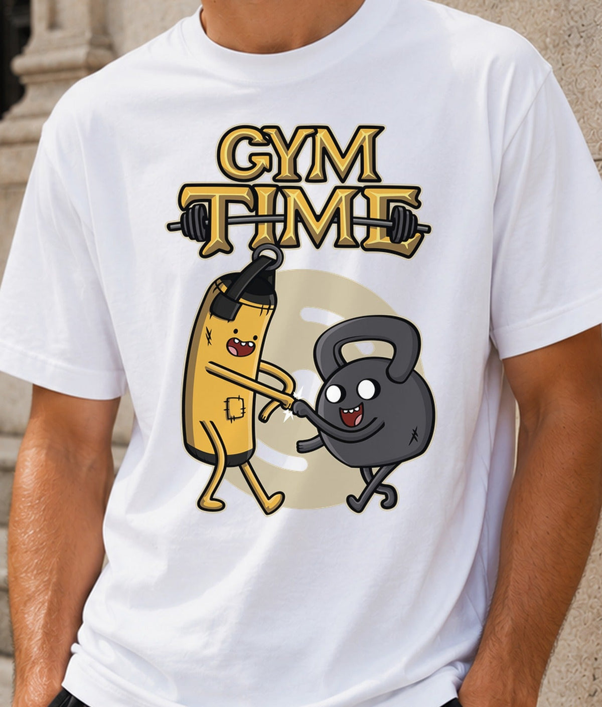 Camiseta GYM Time – Humor Fitness y Gimnasio (blanca)