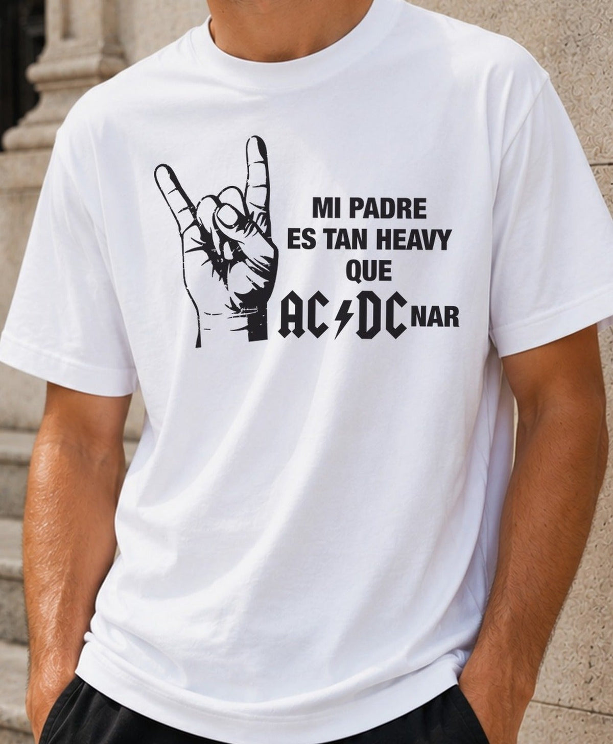 Camiseta Padre heavy (blanca)