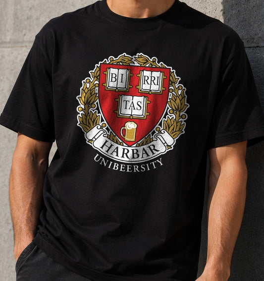 Camiseta Harbar Unibeersity – Regalo para cerveceros (negra)