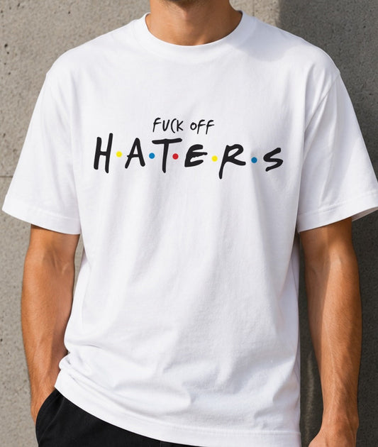 Camiseta Haters – Parodia de Friends (blanca)