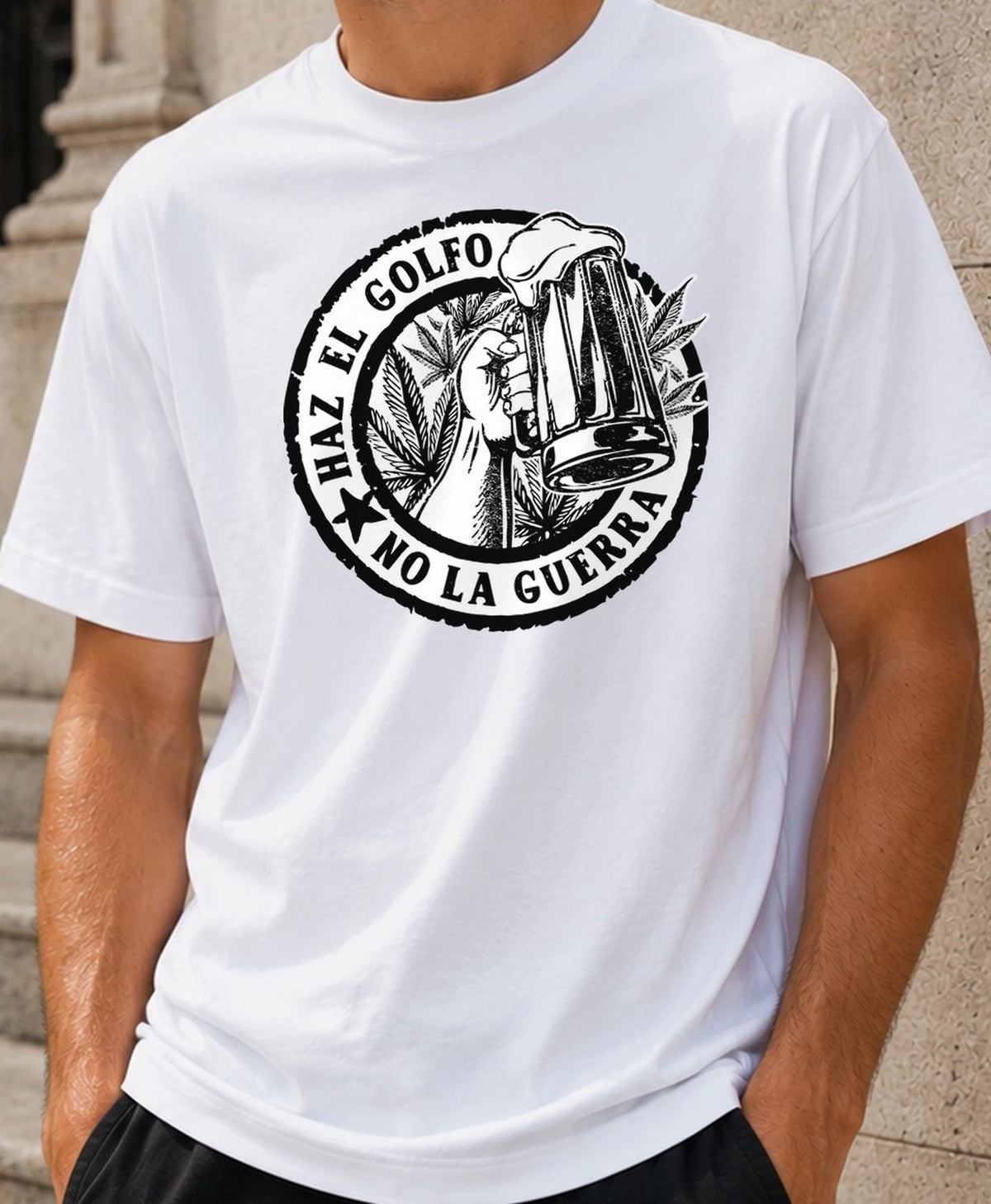 Camiseta Haz el Golfo – Regalo Gamberro para Cerveceros (blanca)