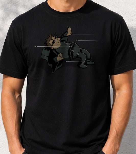 Camiseta Hermes Limbo – Esquivando Balas a Cámara Lenta (negra)