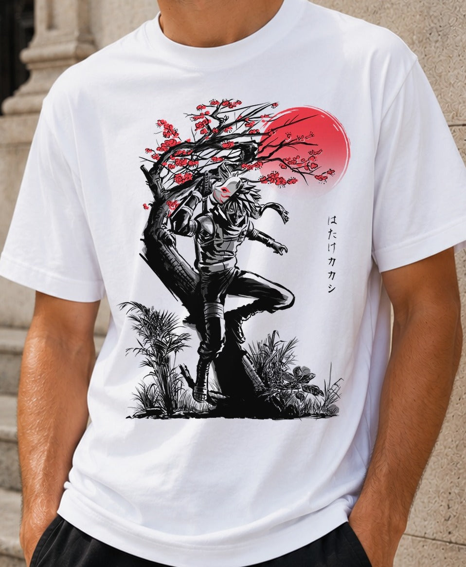 Camiseta Hero of the Sharingan – Kakashi de Naruto (blanca)