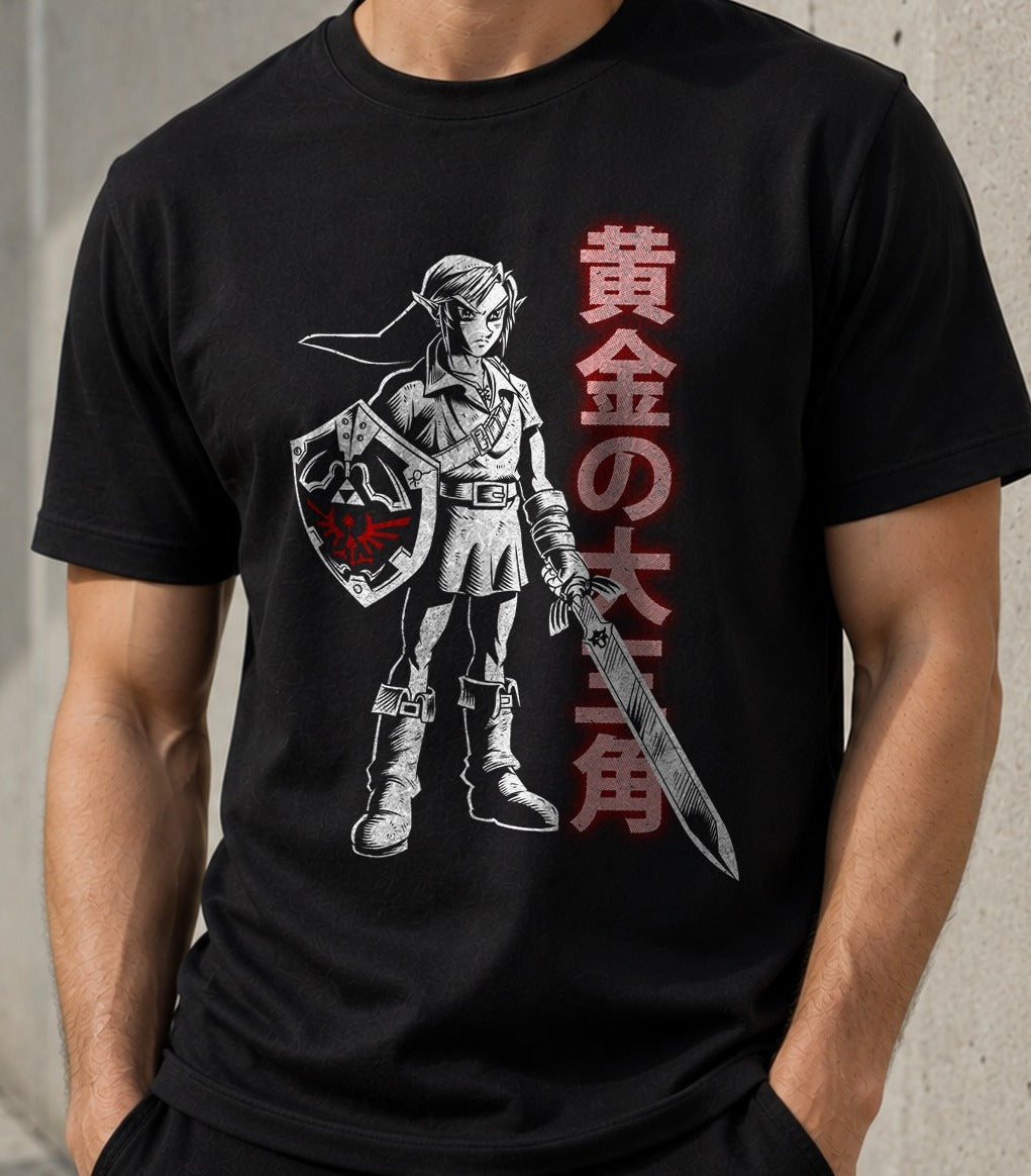 Camiseta Hero of Time – Link de The Legend of Zelda (negra)