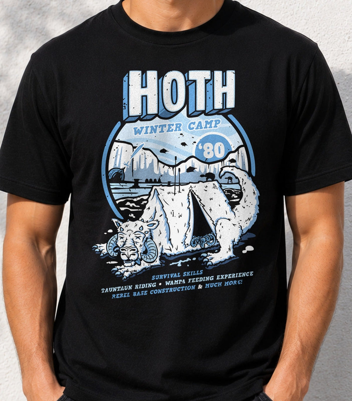 Camiseta Hoth Winter Camp – Campamento de Invierno Galáctico (negra)