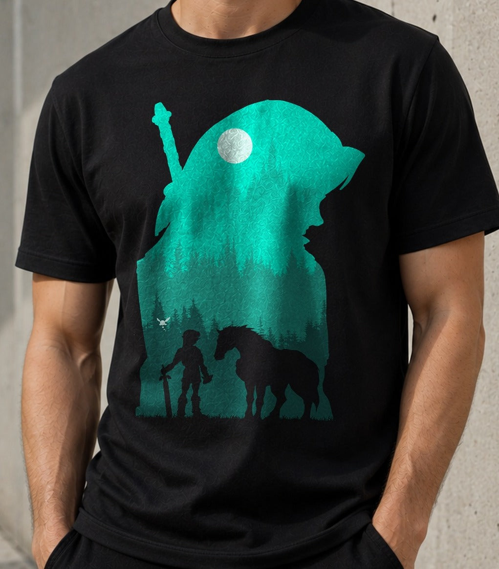 Camiseta Hylian Silhouette – The Legend of Zelda (negra)