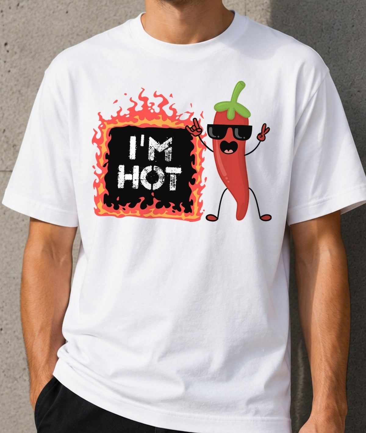 Camiseta I'm Hot – Guindilla Molona (blanca)