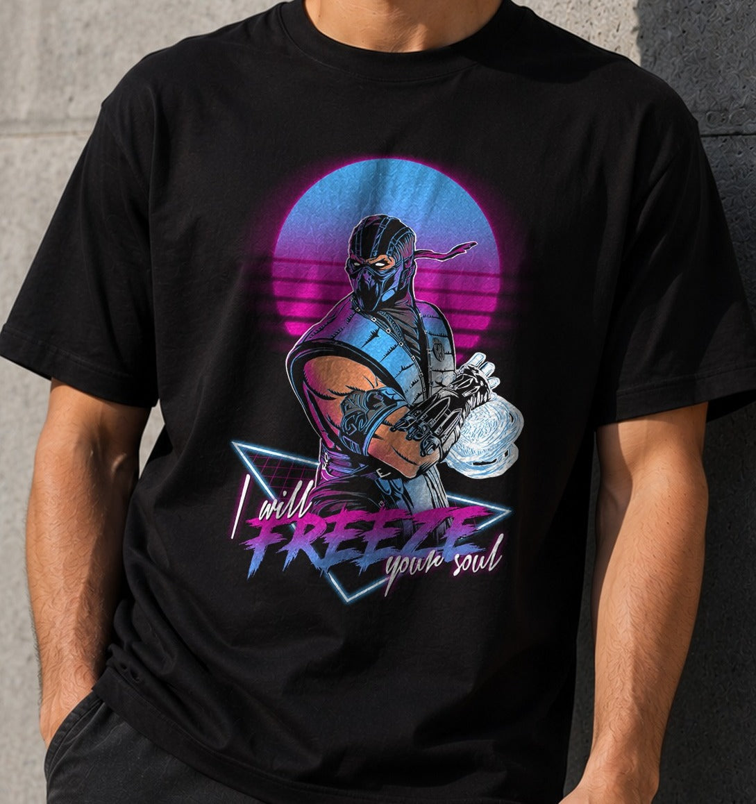 Camiseta I will freeze your soul – Sub-Zero de Mortal Kombat (negra)