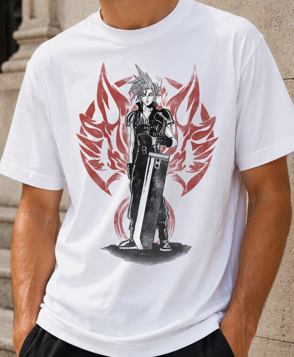Camiseta If only I were Soldier – Cloud Strife de Final Fantasy VII (blanca)