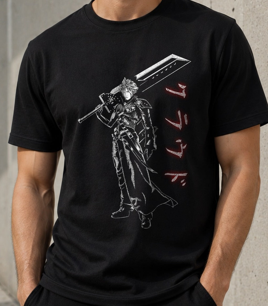 Camiseta Im not alone. Not anymore – Cloud Strife de Final Fantasy VII (negra)