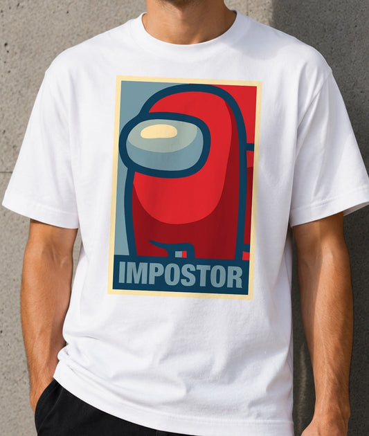 Camiseta Impostor – Among Us (blanca)