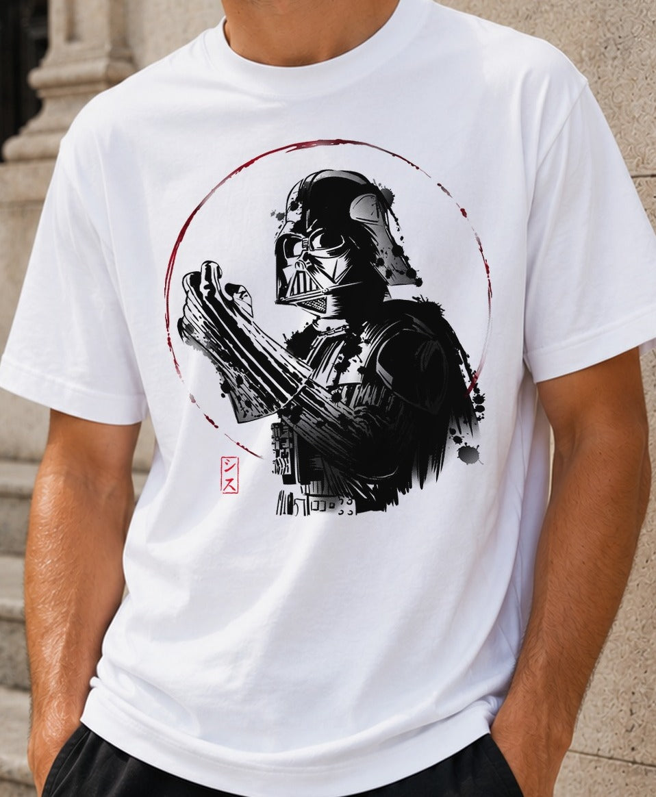 Camiseta Ink Dark Lord – Darth Vader de Star Wars (blanca)