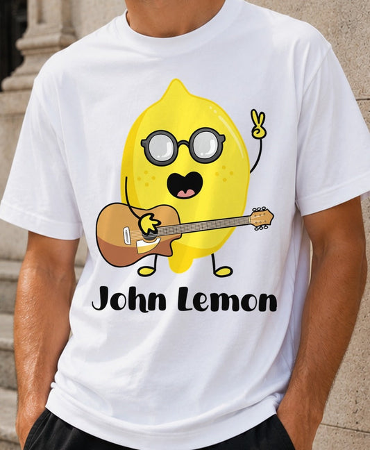 Camiseta John Lemon – Parodia musical para rockeros (blanca)