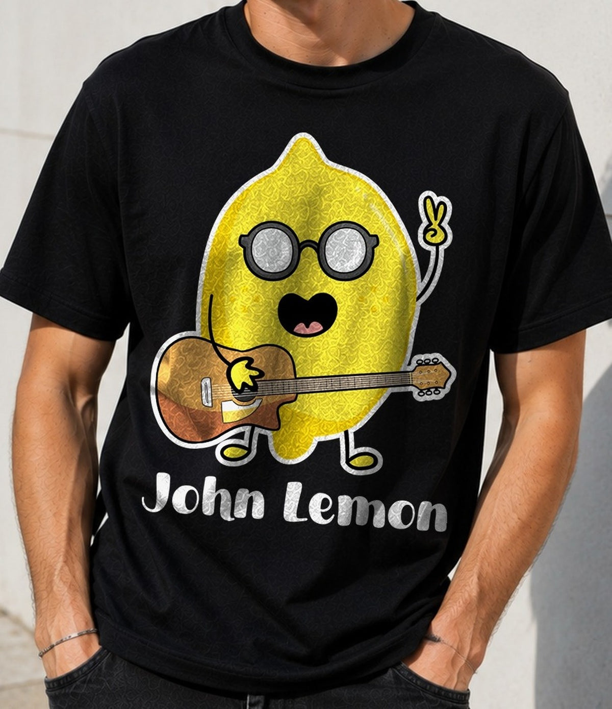 Camiseta John Lemon – Parodia musical para rockeros (negra)