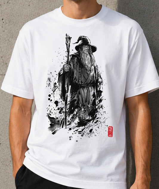 Camiseta Journey in the – Gandalf de El Señor de los Anillos (blanca)