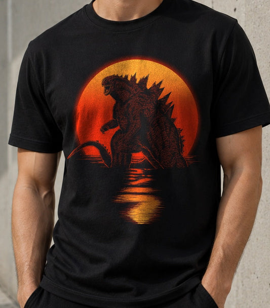 Camiseta Kaiju On Sunset – Godzilla (negra)