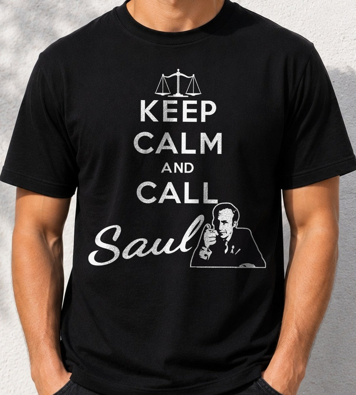 Camiseta Keep Calm and Call Saul – Breaking Bad (negra)