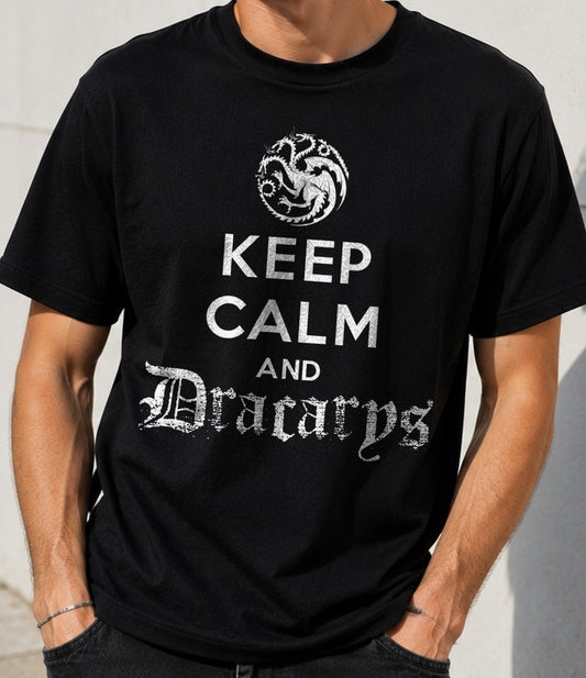 Camiseta Keep Calm and Dracarys – Game of Thrones (negra)