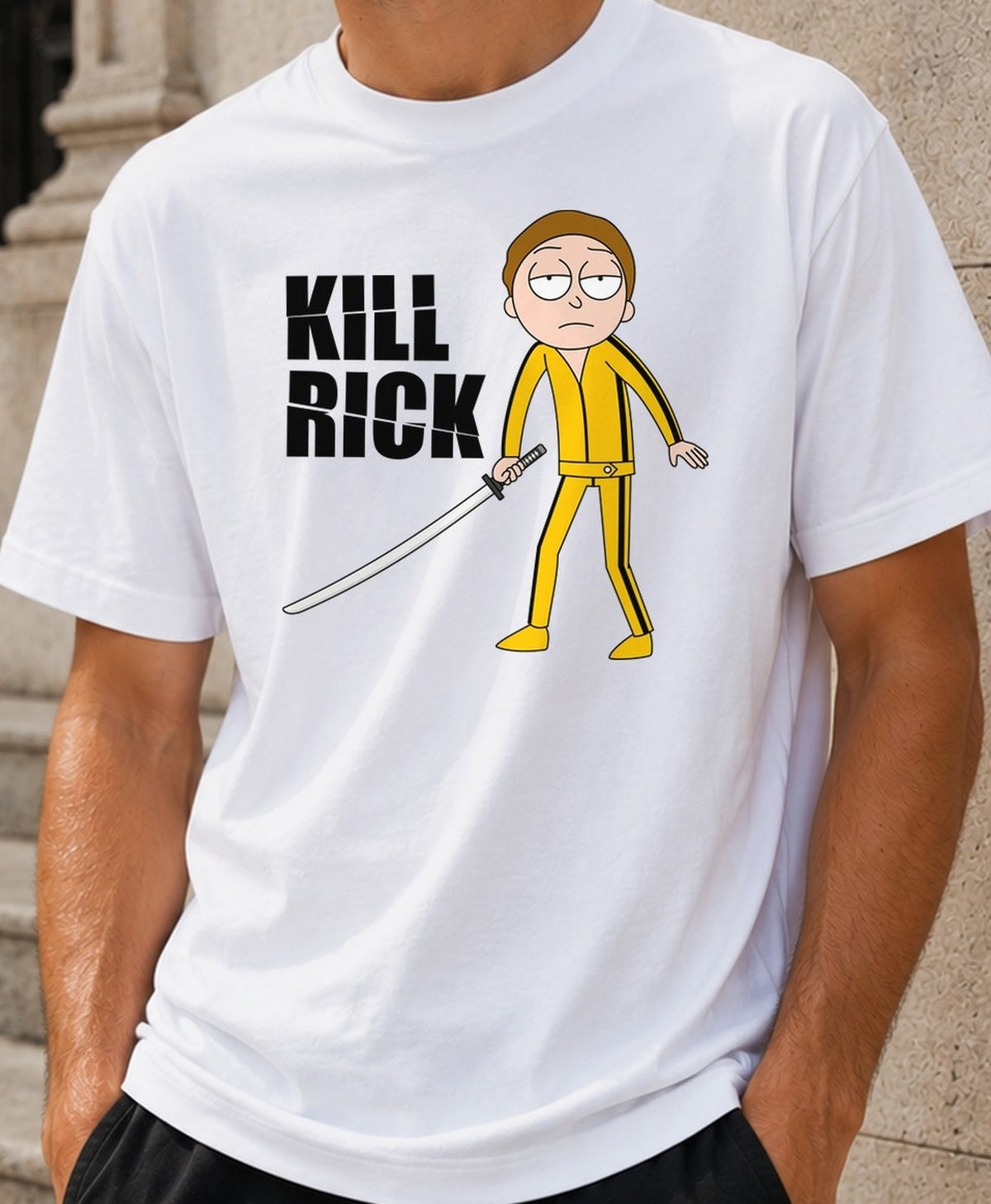 Camiseta Kill Rick – Rick y Morty (blanca)