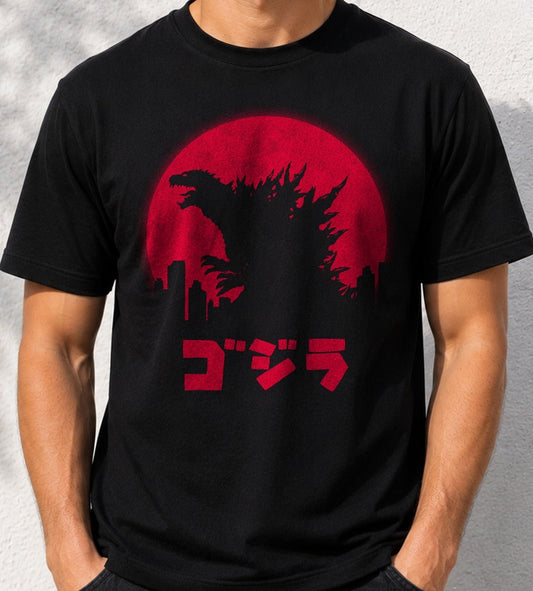 Camiseta King under the moon – Godzilla (negra)