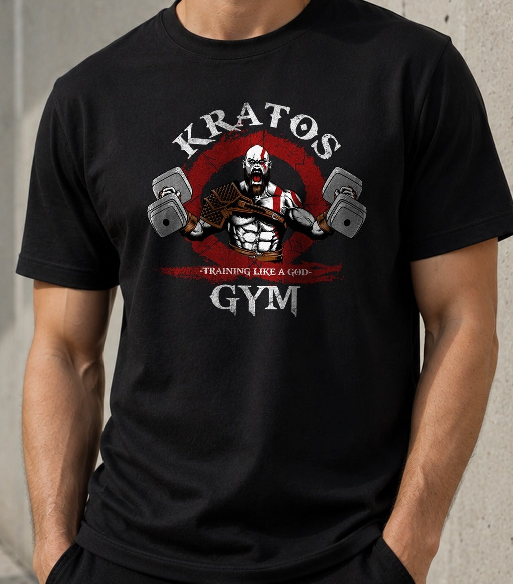 Camiseta Kratos Gym – God of War (negra)