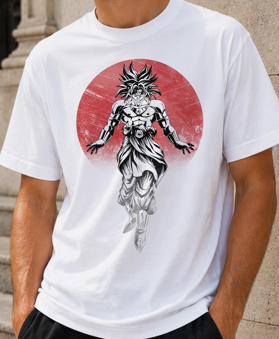 Camiseta Legendary – Broly de Dragon Ball (blanca)