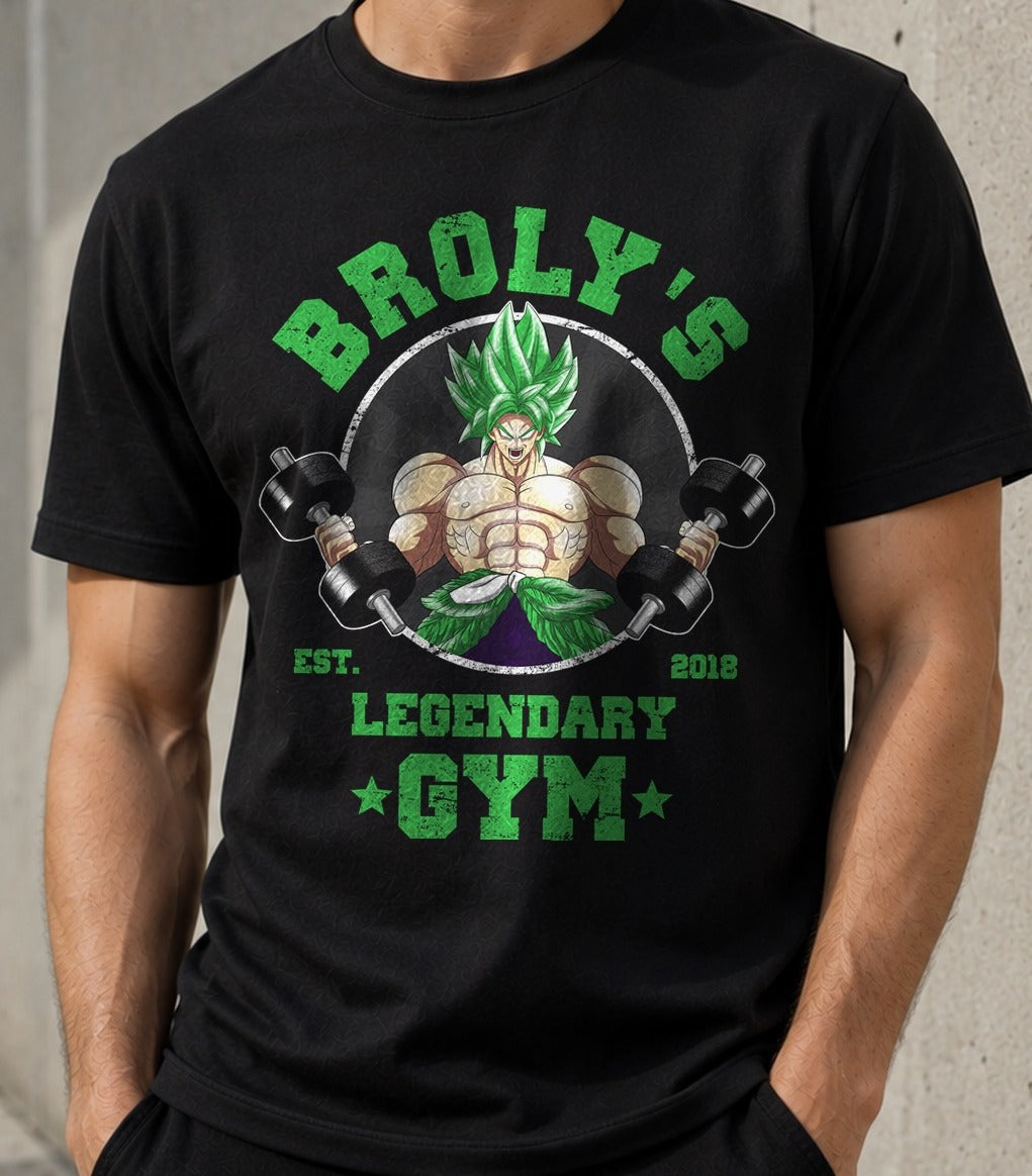 Camiseta Legendary Gym – Broly de Dragon Ball (negra)