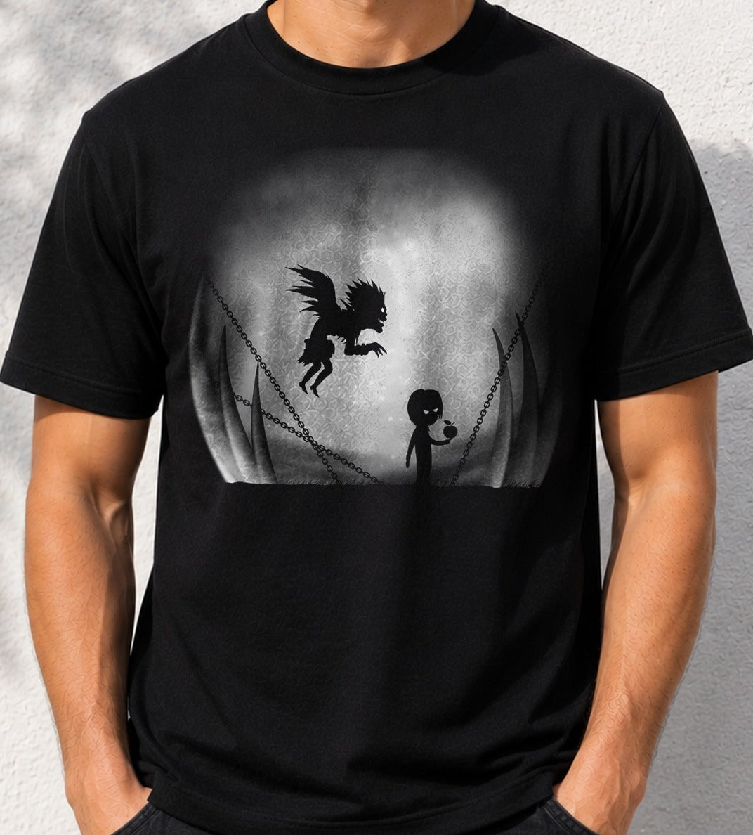 Camiseta Light in Limbo -45 LPI – Ryuk y Light de Death Note (negra)