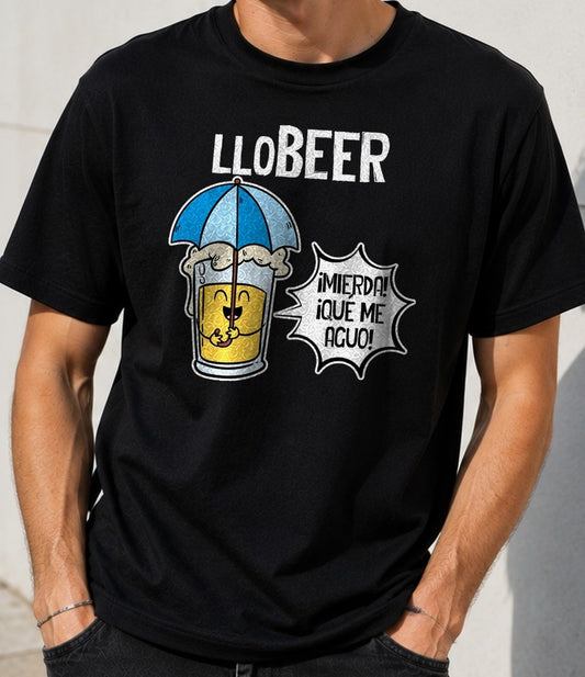 Camiseta LloBEER – Regalo para cerveceros (negra)
