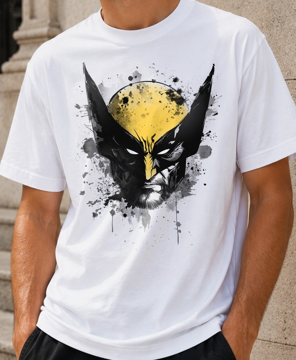 Camiseta Logan's Mask – Lobezno de Marvel (blanca)