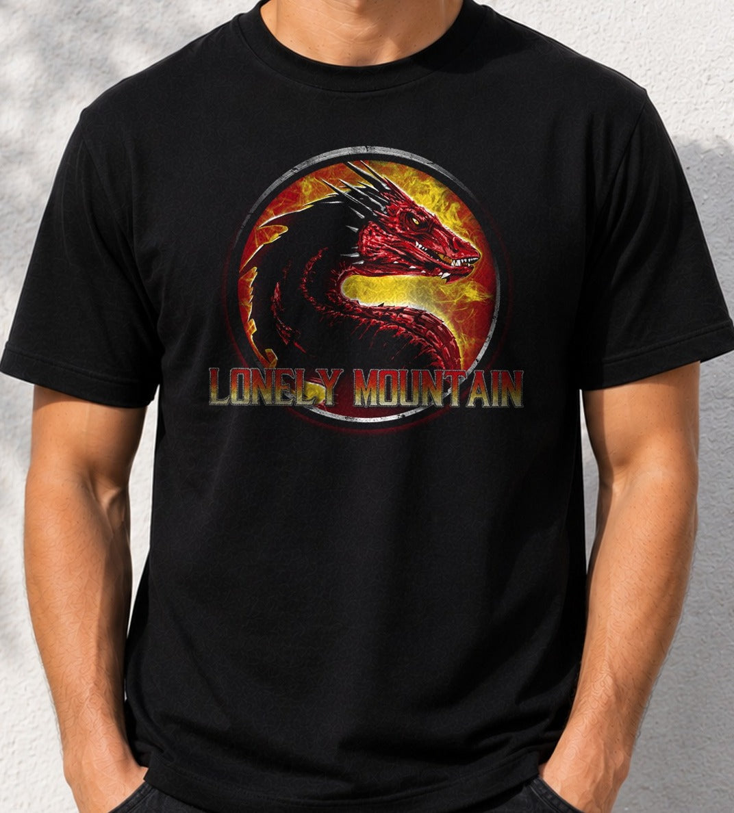 Camiseta Lonely Mountain – Smaug de El Hobbit (negra)