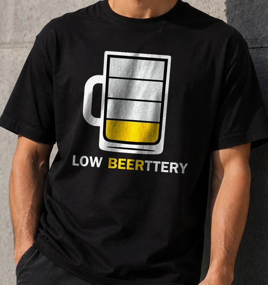 Camiseta Low Beerttery – Regalo para cerveceros (negra)
