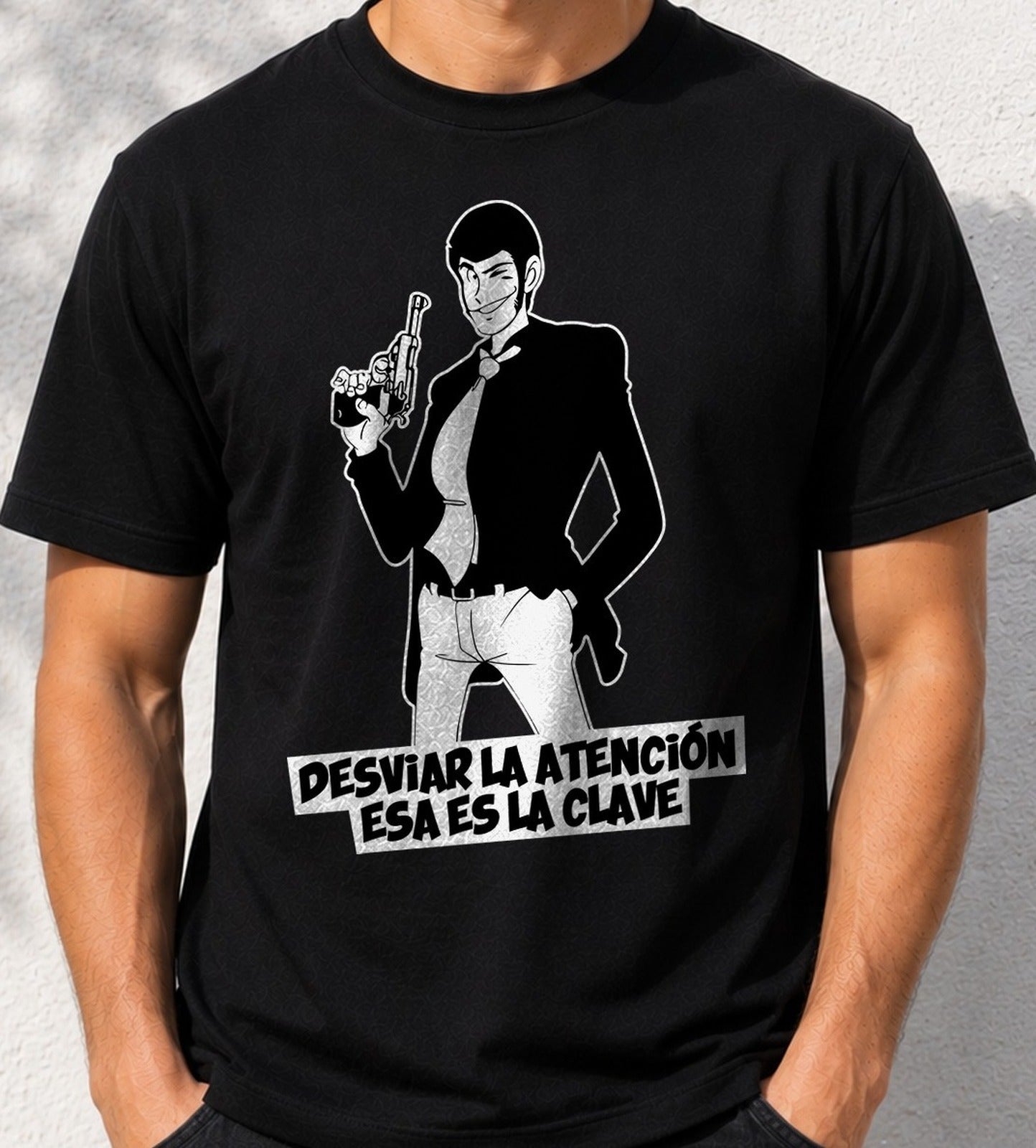 Camiseta Lupin III – Anime Retro (negra)
