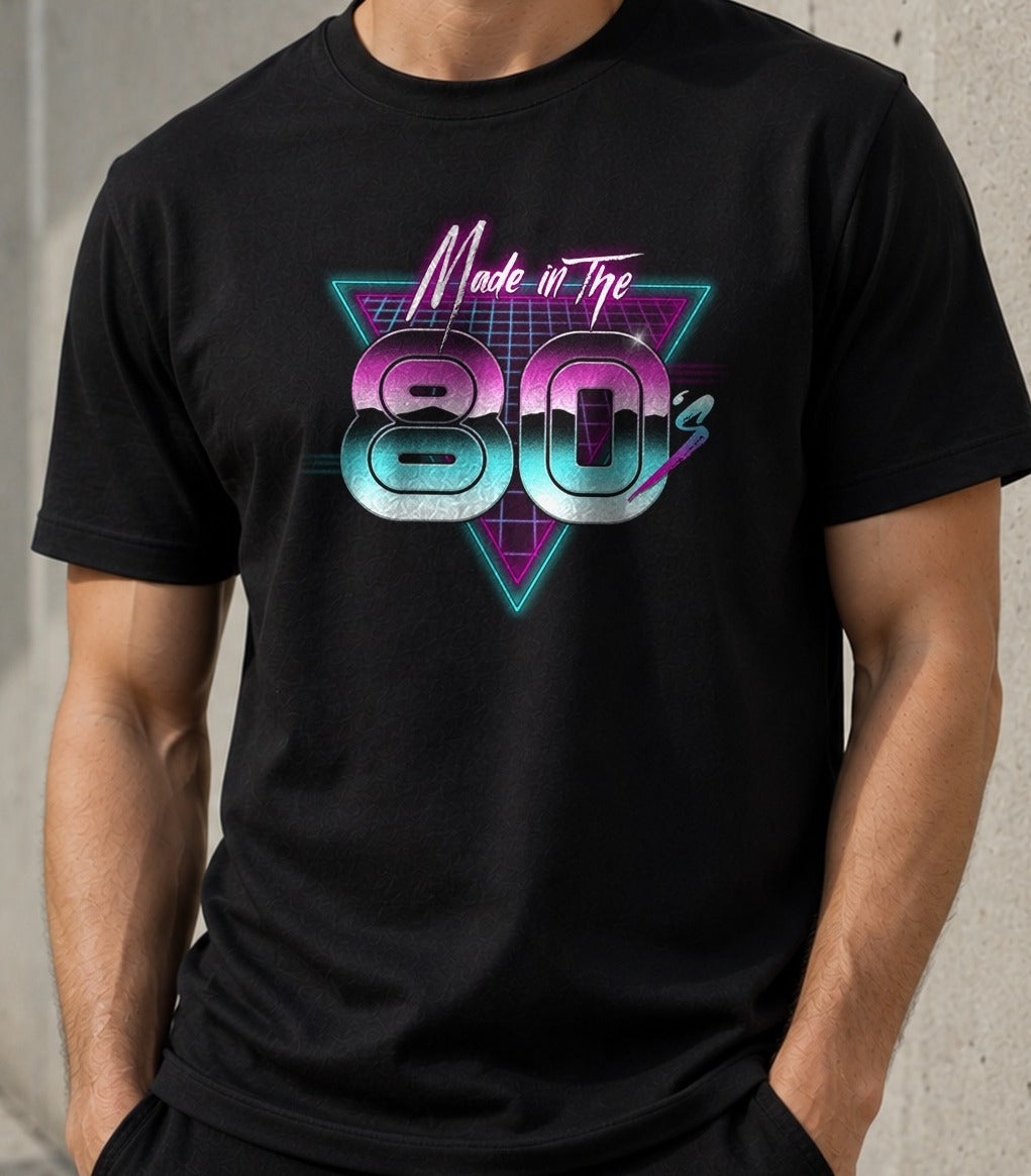 Camiseta Made in the 80s – Regalo Retro Ochentero (negra)