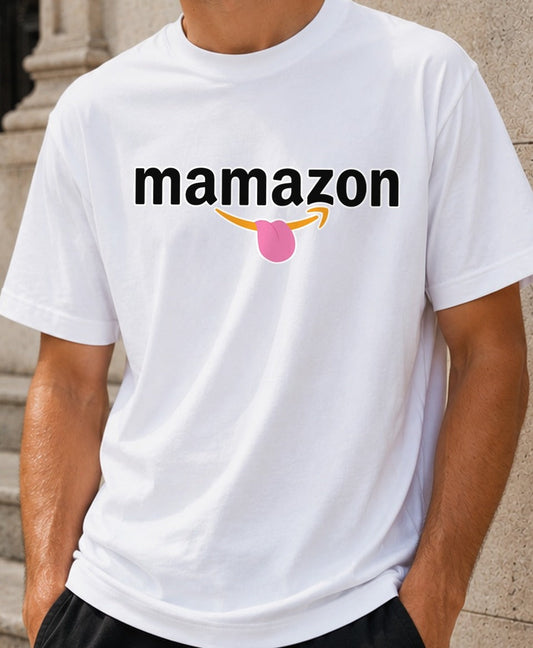 Camiseta Mamazon – Regalo para madres compradoras (blanca)