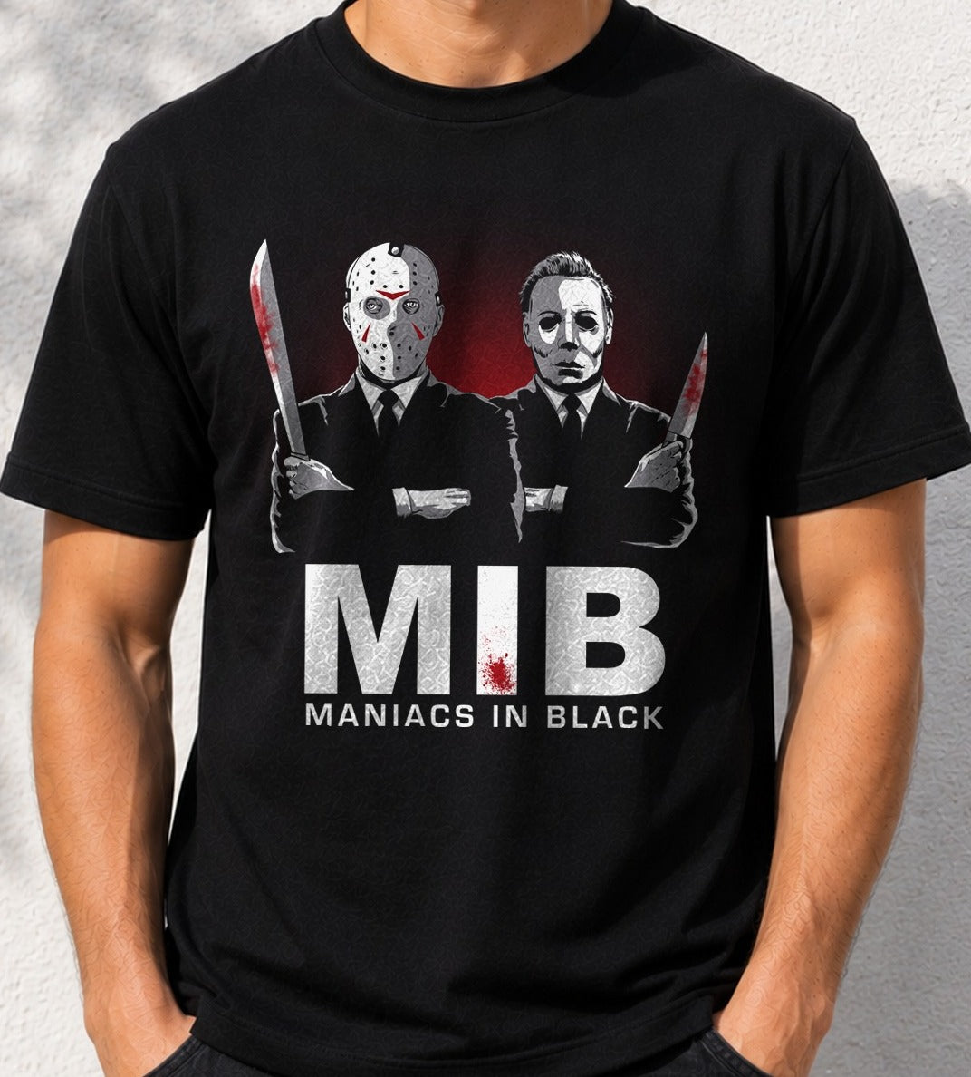 Camiseta Maniacs in Black – Jason y Michael Myers Terror (negra)