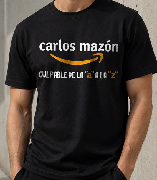 Camiseta Mazón Culpable – Humor Político (negra)