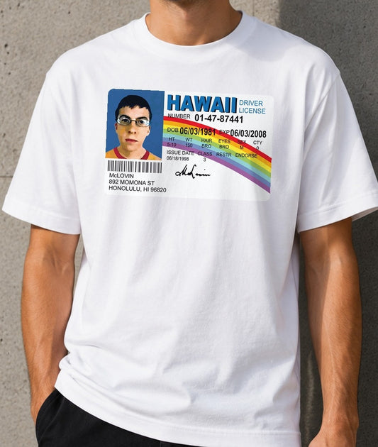 Camiseta McLovin – Supersalidos (blanca)