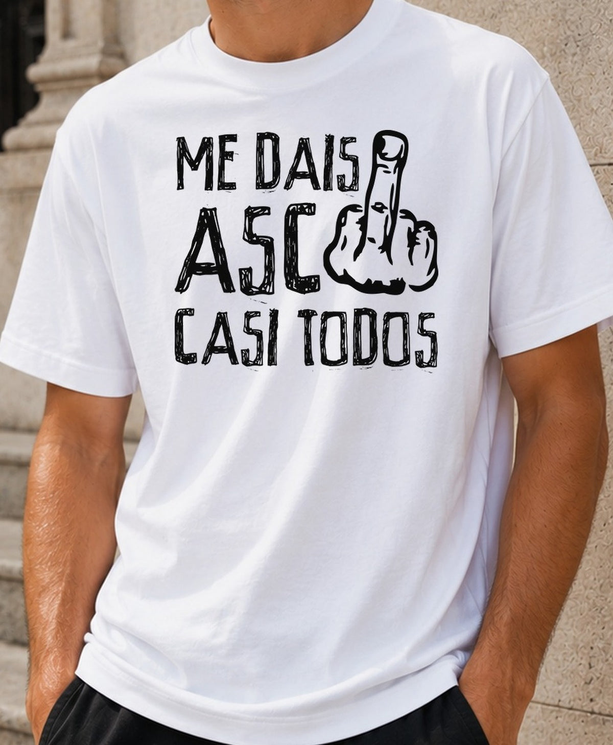 Camiseta Me Dais Asco – Regalo con Humor Negro (blanca)