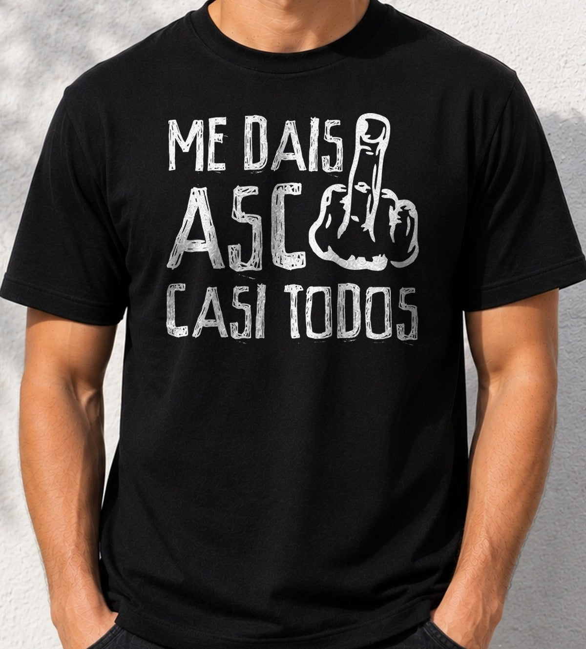 Camiseta Me Dais Asco – Regalo con Humor Negro (negra)