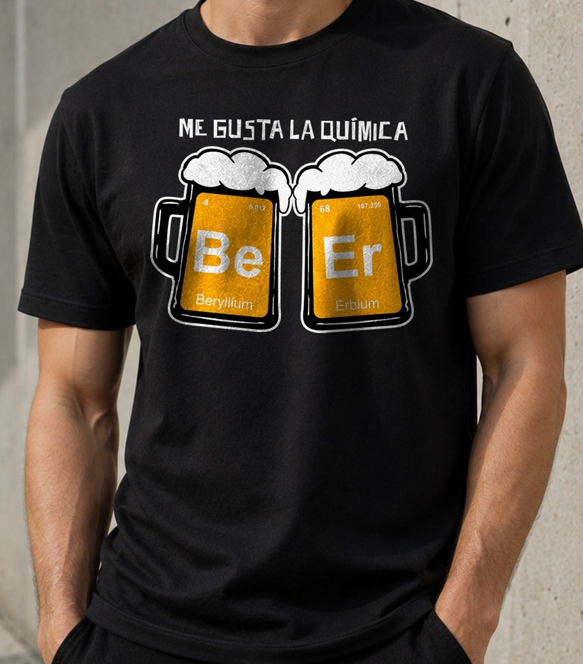 Camiseta Me Gusta la Química - Beer – Regalo para cerveceros (negra)