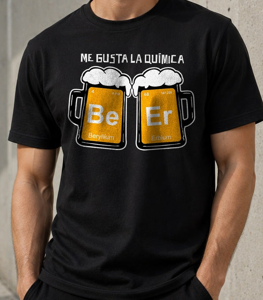 Camiseta Me Gusta la Química - Beer – Regalo para cerveceros (negra)