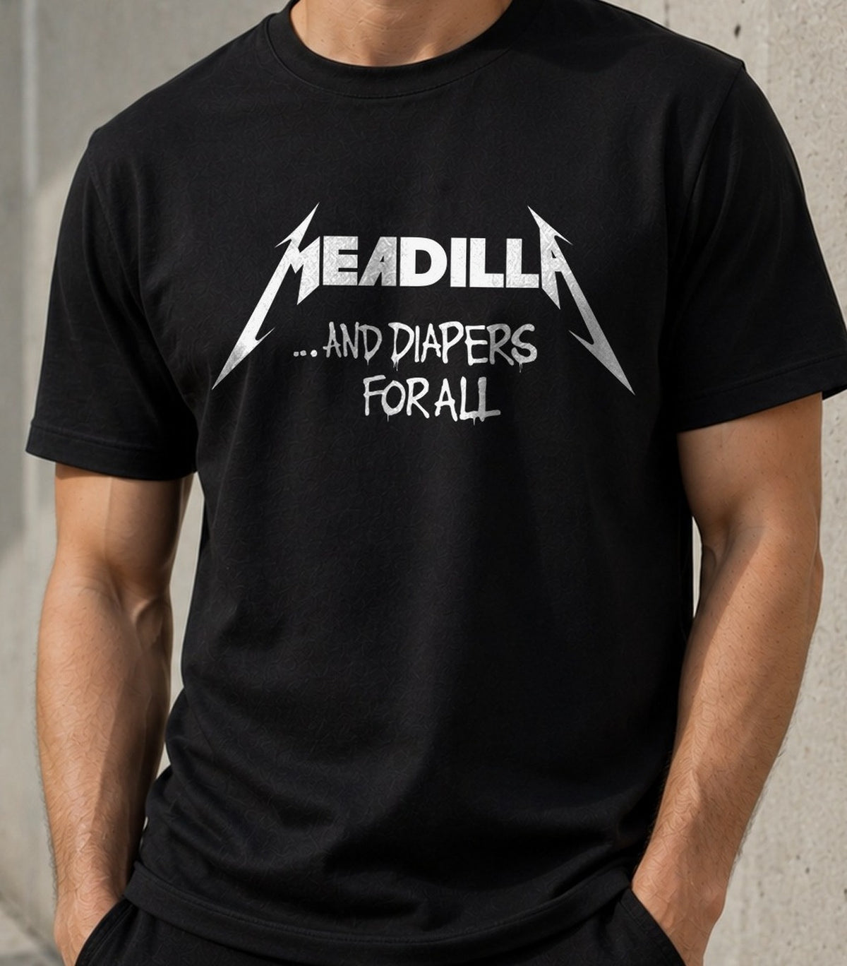 Camiseta Meadilla – Regalo para papás rockeros (negra)