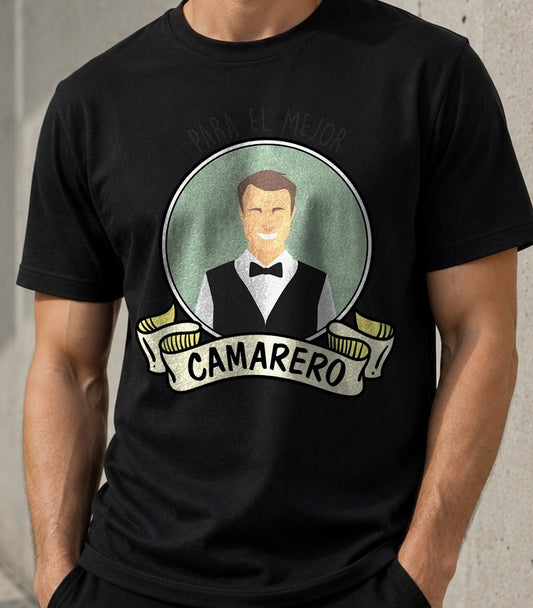 Camiseta Mejor Camarero – Regalo para Camareros (negra)