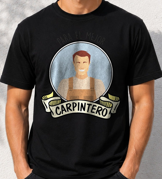 Camiseta Mejor Carpintero – Regalo para carpinteros (negra)