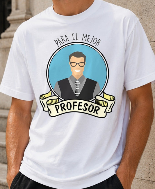Camiseta Mejor Profesor – Regalo para Profesores (blanca)