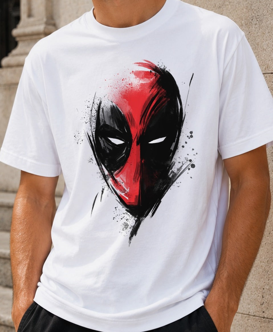 Camiseta Merc's Mask – Deadpool (blanca)