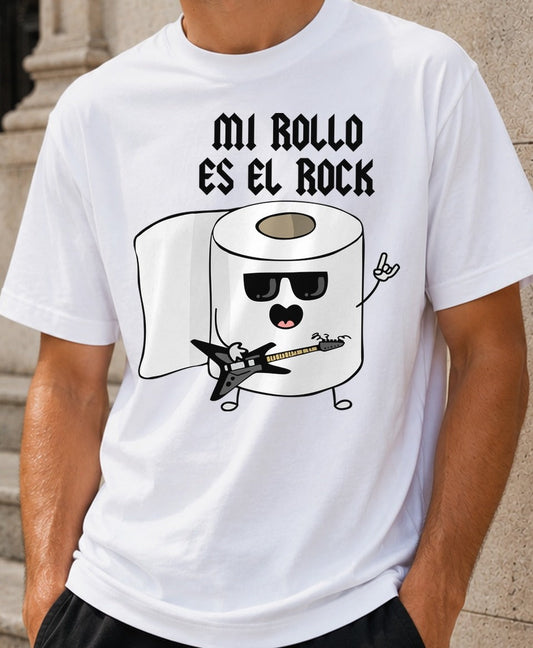 Camiseta Mi Rollo es el Rock – Regalo para rockeros (blanca)